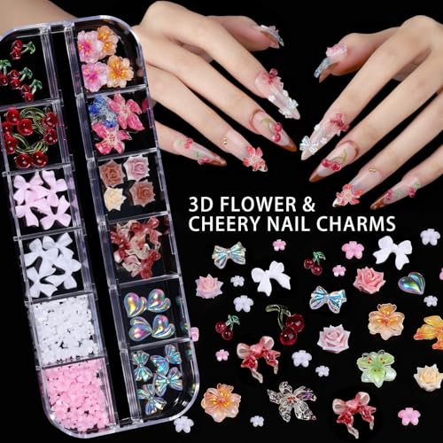Teenitor All-in-One Nail Art Kit - Gems, 3D Charms, Brushes & Stand