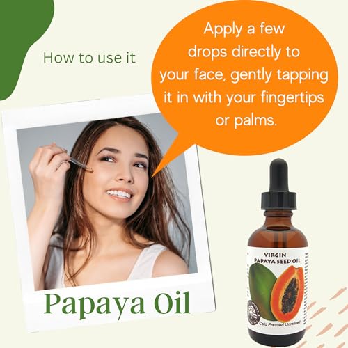 Best Nature's Cosmetics Pure Papaya Seed Oil - Cold-Pressed Organic Papaya Oil for Face, Skin, and Hair, Anti-Aging, Moisturizer, Natural Enzyme-Rich Carrier Oil (1oz)