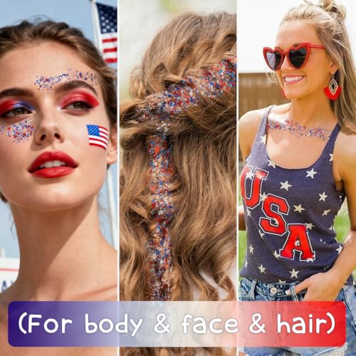 Patriotic Glitter Gel Stick - Waterproof Face & Body