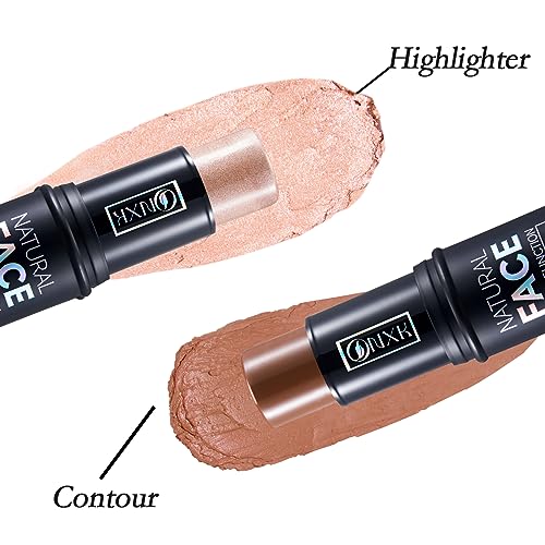 Highlighter Makeup Cream Contour Stick - Easy to Apply Natural Bronzer Stick & Blush Stick Non-greasy & Waterproof Blush for Cheeks Face Beauty Makeup Kit(Including Makeup Blush)