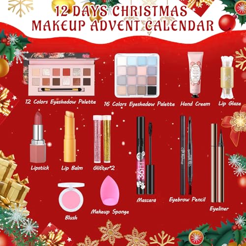 Erinde 12-Day Makeup Advent Calendar 2025 - Christmas Gift Set