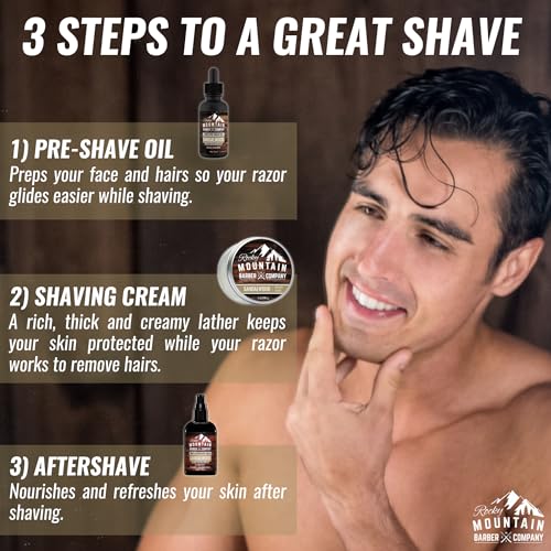 Sandalwood Shaving Cream for Men - Thick Lather, Water-Based, 5oz