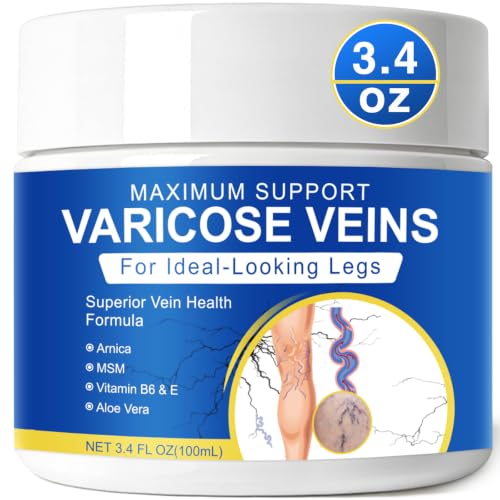 Varicose Veins Cream for Legs - Spider Veins Treatment, 3.4 Oz