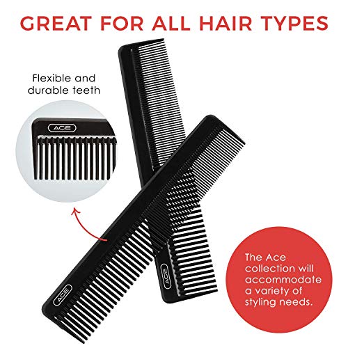 Goody Hair Ace Dressing Comb 7.5 Inch - Black | Pack of 1
