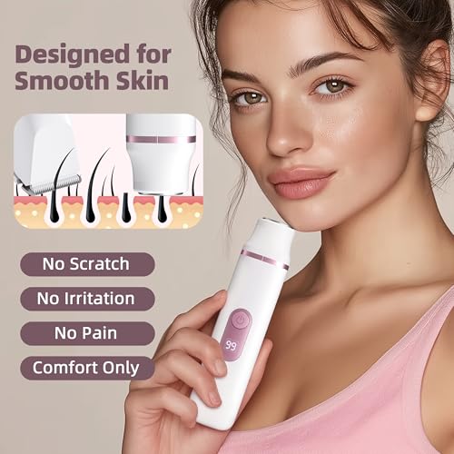5-in-1 Bikini Trimmer for Women: IPX7 Waterproof Electric Razor Shaver for Silk Skin, Easy Cleaning, 5 Head, Rechargeable Body Hair Removal, LED Display, Ceramic Blade, Gifts for Her