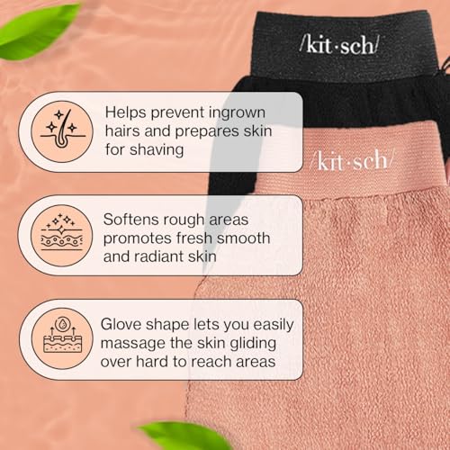 Kitsch Korean Exfoliating Glove 2-Pack - Deep Body Scrub Mitts