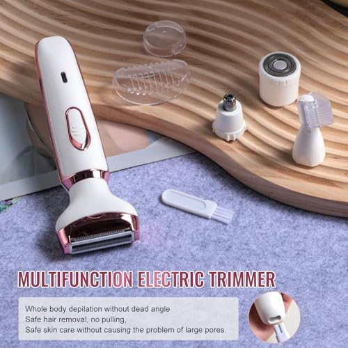 Oneleaf Electric Body Hair Trimmer for Men & Women ? Waterproof, Cordless, Low Noise, Rechargeable ? 3 Replacement Blades ? Painless Shaving for Beard, Bikini, Chest, Legs & More
