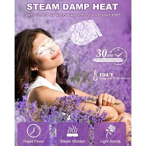 ProCIV 16 Packs Steam Eye Masks for Dry Eyes Self Heated Eye Mask Disposable Sleep Mask Soothing Headache Relief Dry,Hot Warm Compress for Stress Relief Relief Eye Fatigue, Spa Gifts