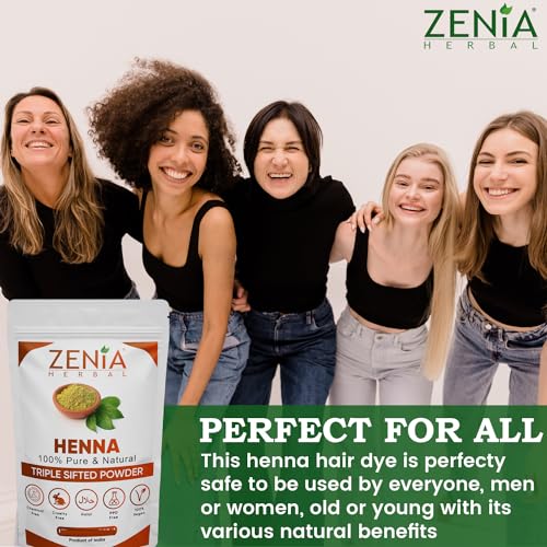 Zenia 100% Natural Henna Powder for Hair Color & Deep Conditioning