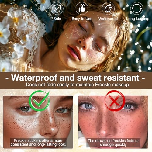 Glitter Freckles Face Tattoo 24 Count Rose Gold Makeup Patches