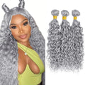 Fridnae 22-Inch Brazilian Grey Water Wave Hair Bundles - 3 Pack