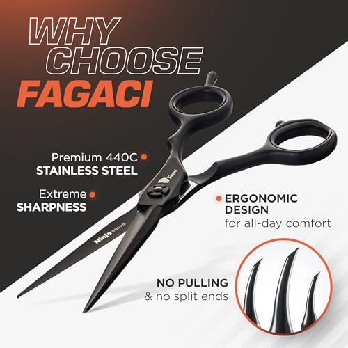 Fagaci 4.5” Hair Cutting Scissors - Professional 440C Steel Shears