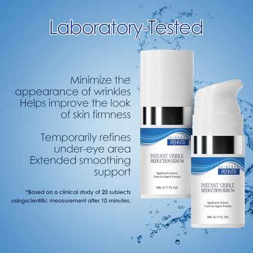 Instant Visible Reduction Serum- Reduces Under-Eye Bags & Wrinkles, Powered by Pepitide and Collagen, Anti-Aging Cream for Fine Lines (0.17 Fl.OZ)
