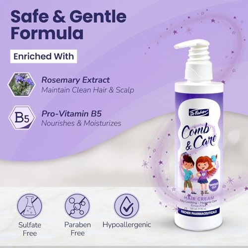 Dr. Fischer Kids & Adults Hair Detangler Cream Twin Pack 5.5 Fl Oz - Rosemary & Vitamin B5