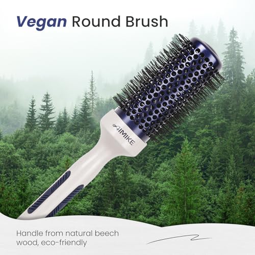 AIMIKE Ionic Round Brush 1.7" - Ceramic Barrel for Blow Dry & Volume