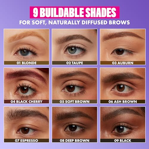 NYX Powder Louder Eyebrow Pencil Black Cherry 0.04oz - Buildable, Longwear, Vegan