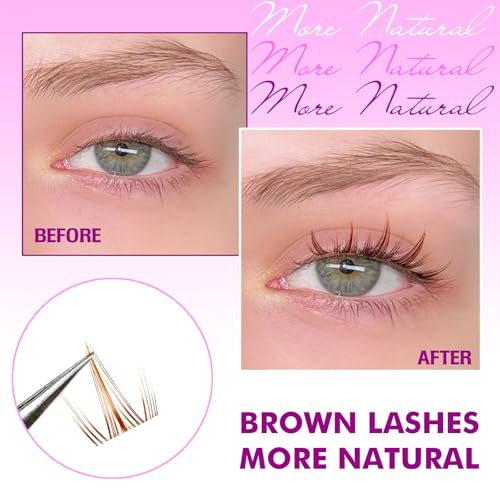 Brown Manga Doll Eye Lash Clusters - DIY Extensions