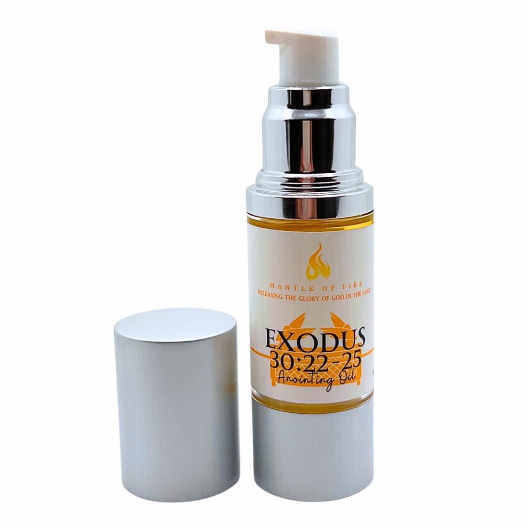 Exodus 30:22-25 Anointing Oil 1oz. Recipe God gave to Moses - 500 shekels of liquid myrrh, 250 shekels of fragrant cinnamon, 250 shekels of fragrant calamus, 500 shekels of cassia and a hin of olive oil. Comes in a top of the line spill proof, shatter pro