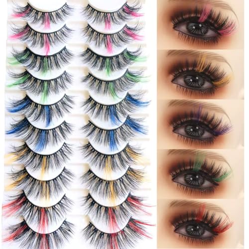 Sunniess Ombre Colored Silk Lashes - Fluffy Wispy Fake Eyelashes