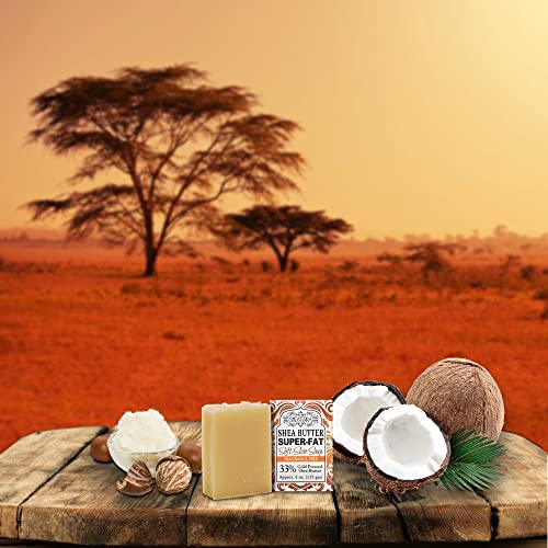 Shea Terra 33% Shea Butter Soap Fragrance Free ? All Natural, Emollient Soap Bar that Cleanses, Moisturizes, Soothes & Calms Sensitive Skin and is Gentle on Baby¡¯s Skin ? 4.5 oz