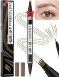 Microblading Eyebrow Pen - 2-in-1 Dual-Tip Waterproof Brow Pencil, Light Brown