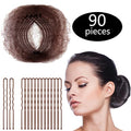 Zonon 50Pcs Ballet Bun Hair Nets with 40Pcs U Pins Set