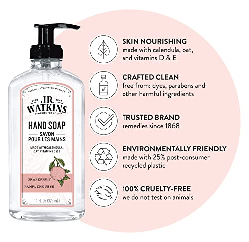 J.R. Watkins Grapefruit Gel Hand Soap, 3 Pack 11 Fl Oz
