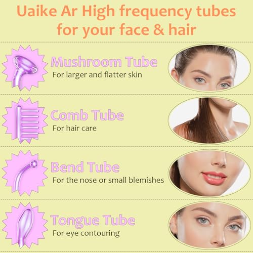Uaike High Frequency Facial Wand - 4 in 1 Violet Handheld Device