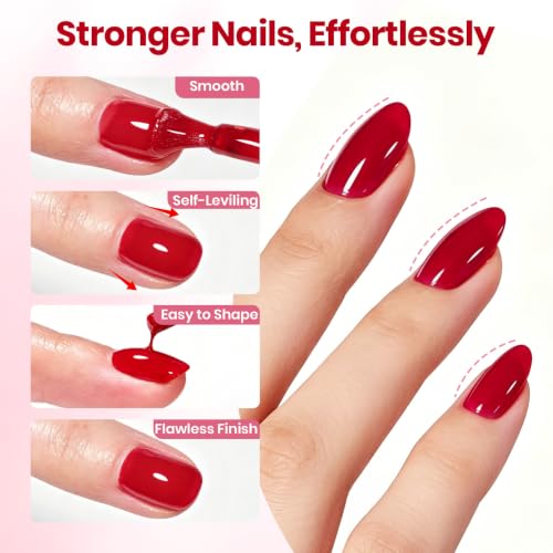 Beetles 8-in-1 Red Builder Gel Nail Kit with Brush - Crimson Allure 15ml