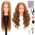 Blonde 80% Real Hair Mannequin Head 26-28" with Clamp