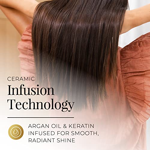 Remington Shine Therapy Hair Straightener Thermal Brush - Ceramic Infusion Technology, Argan Oil & Keratin Infused, One Pass Hair Straightener Brush with 7 Precision Heat Settings, Cool Tip Bristles