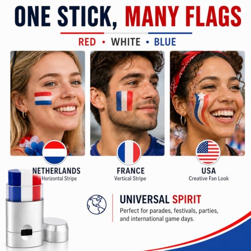 USA Face Paint Stick Set - Red, White, & Blue for 4th of July