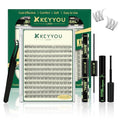 KEYYOULASH Lash Clusters D Curl 120pcs 8-18mm Wispy