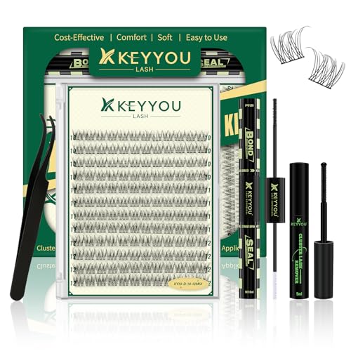 KEYYOULASH Lash Clusters D Curl 120pcs 8-18mm Wispy