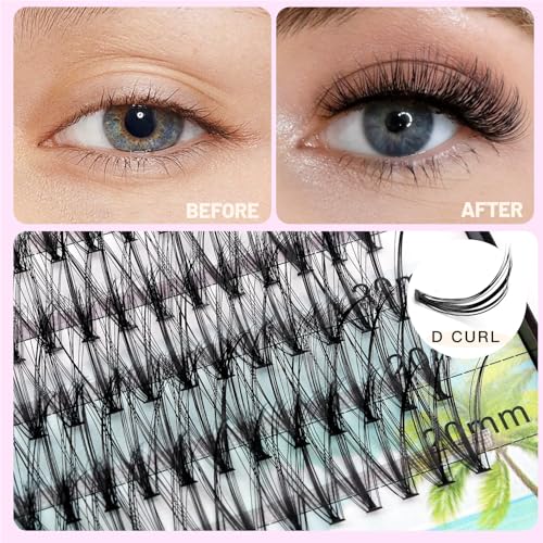 200Pcs D Curl False Eyelashes 0.07mm Mixed Length 10-20mm