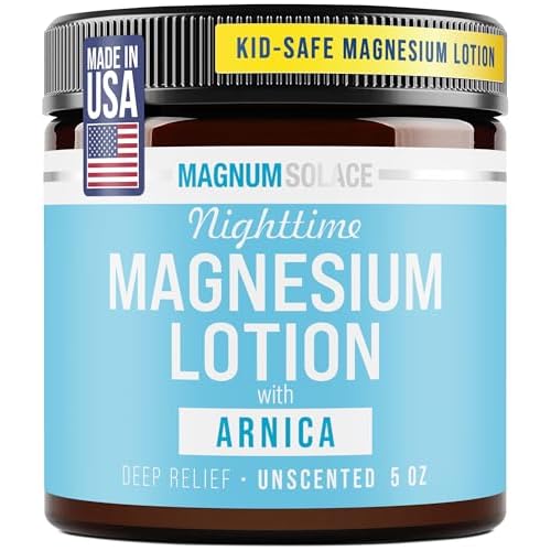 Nighttime Magnesium Lotion for Kids - with Arnica ? Soothing Relief & Relaxation, Highly Concentrated Magnesium for Muscles ? Apply to Legs or Feet Before Bed ? Skin-Friendly for Babies and Kids