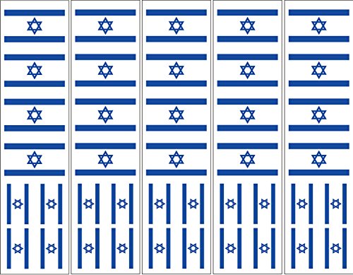 40 Israeli Flag Temporary Tattoos - Party Favors