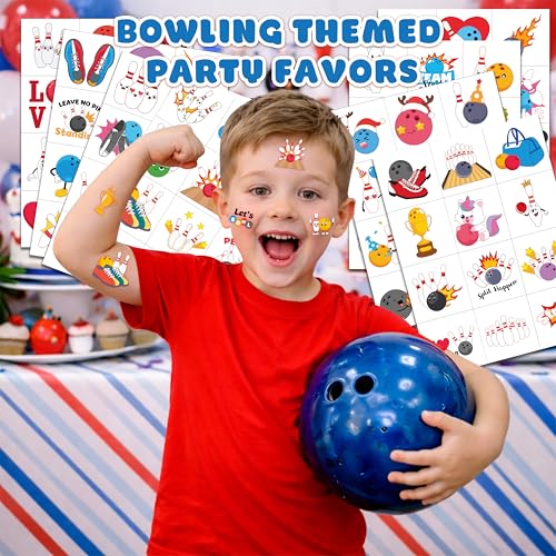 96 PCS Bowling Ball Temporary Tattoos for Kids