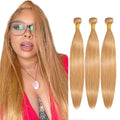 27 Honey Blonde Straight Human Hair Bundles 20-24 Inch