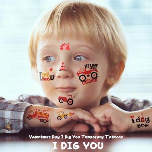 I Dig You Valentine's Day Temporary Tattoos, 4 Sheets