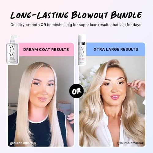 COLOR WOW Long-Lasting Blowout Bundle- Blowouts that last for days| Go big with XTRA LARGE Volumizer and go frizz-free with DREAM COAT anti-frizz spray| heat protection