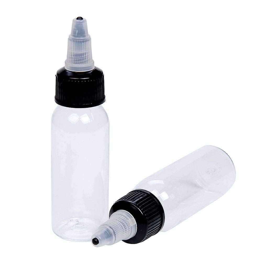 new star tattoo 30ml Empty Tattoo Ink Bottles, 30pcs 1oz Tattoo Twist Cap Plastic Clear Transparent Tattoo Pigment Container Bottle 1oz,30ml Tattoo Squeeze Bottles (30pcs)