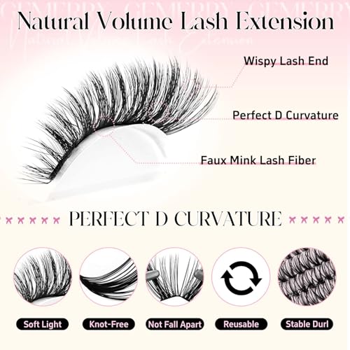 GEMERRY Lash Clusters 30D-100D D Curl Wispy Eyelash Extensions 8-16mm