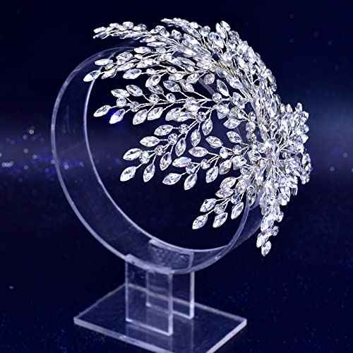Wedding Rhinestone Hair Piece Leaf Bride Side Headpieces Crystal Hair Accessories for Brides and Bridesmaids