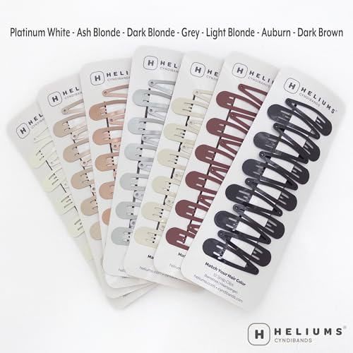 Heliums 2 Inch Snap Clips - Light Blonde Off White - 12 Count, Metal Hair Barrettes for Women, Thin Hair and Kids, Enamel Matte Finish Blends with Hair Color