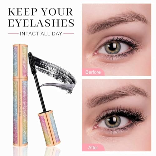 Mcukv 4D Silk Fiber Waterproof Mascara - Voluminous, Lengthening, No Clumping