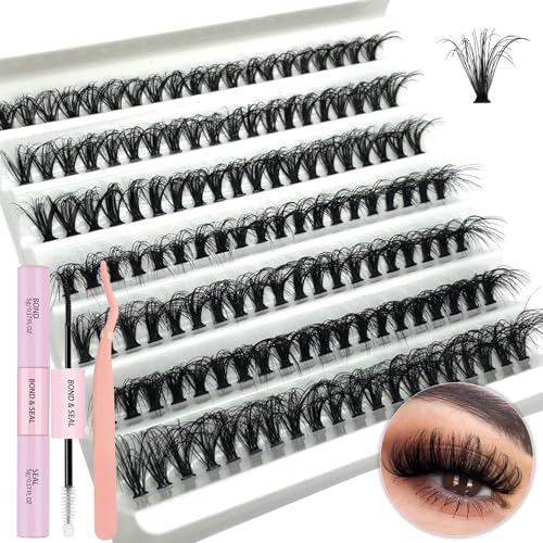 DIY Eyelash Extension Kit - 140 Pcs Cluster Lashes with Bond & Seal