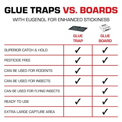 Tomcat Glue Traps Mouse Size with Eugenol for Enhanced Stickiness, Contains 6 Mouse Size Glue Traps - Captures Mice and Other Household Pests - Professional Strength, Pesticide-Free and Ready-to-Use