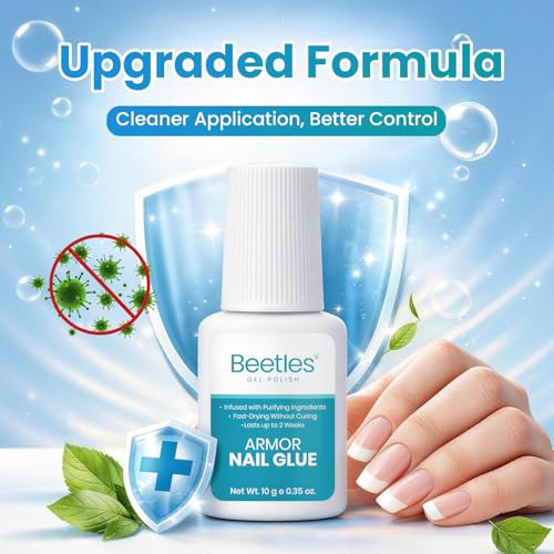 Beetles 10ml Super Strong Nail Glue, 10s Fast-Drying Brush On Glue