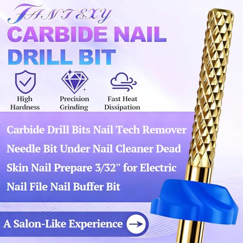 FANTEXY Carbide Cuticle Drill Bit 3/32'' Universal Shank